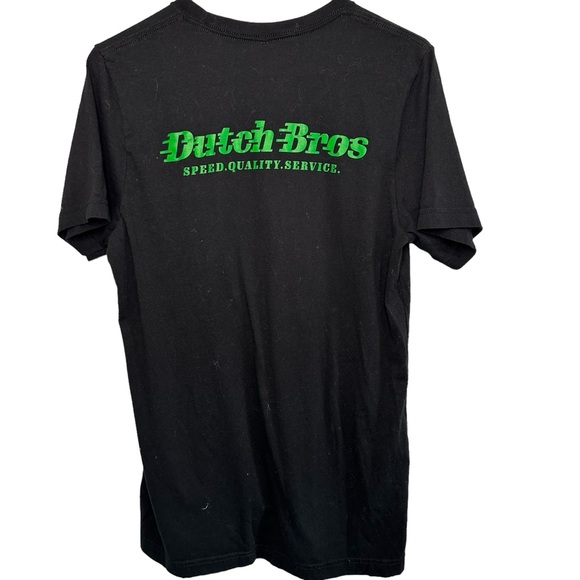 Dutch Bros Black MEDIUM “Speed. Quality. Service” w/Green Tee DB 1992 - Picture 2 of 5
